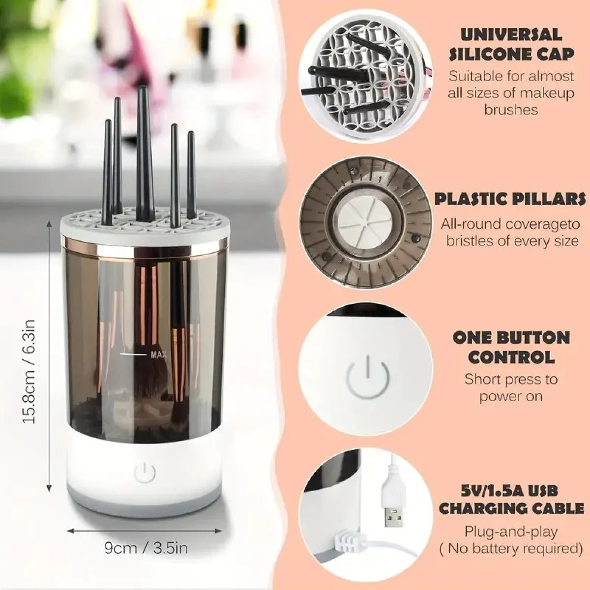 Automatic USB Makeup Brush Cleaner